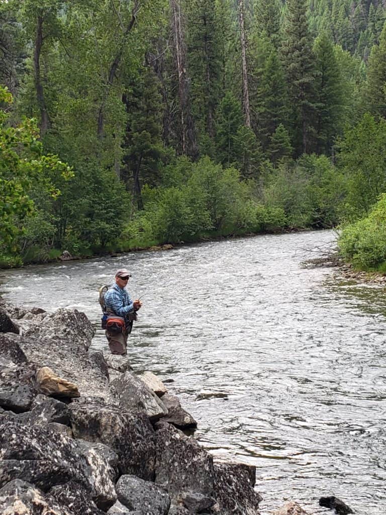 John Fishing the West Fork Bitterroot River. - www.johnkreft.com