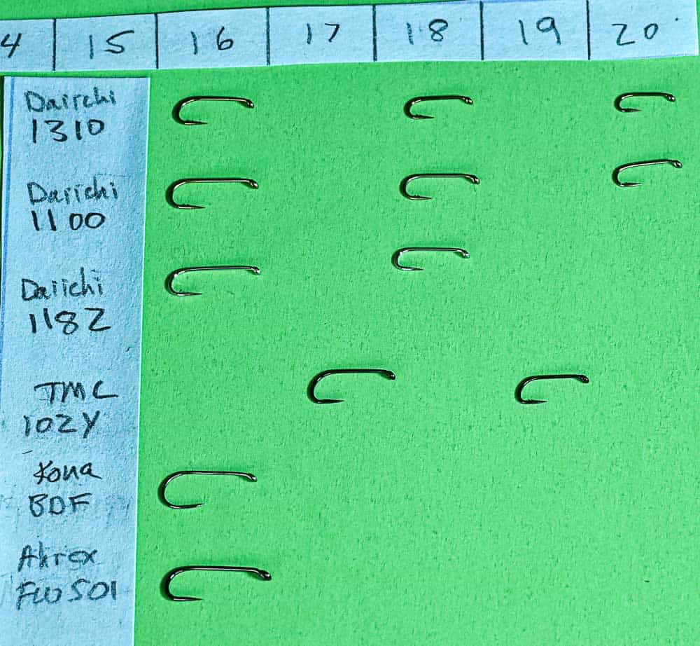 Comparing Size 16 Dry Fly Hooks | www.johnkreft.com