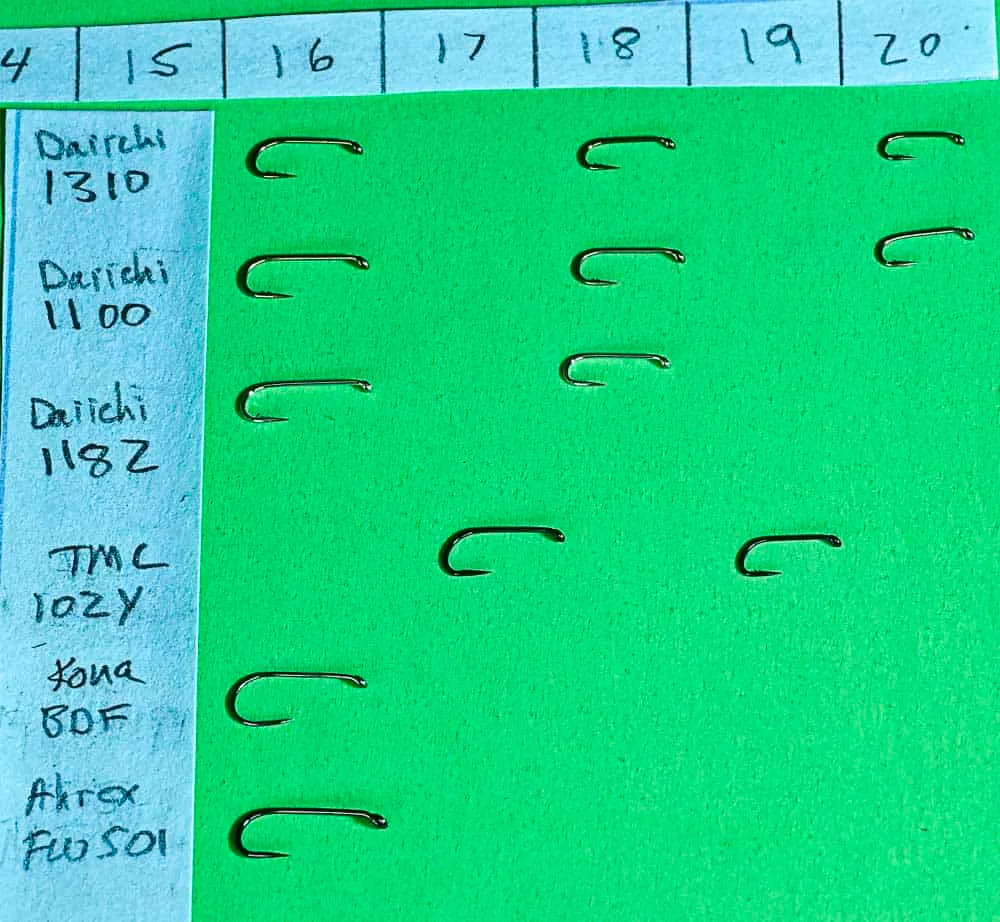 Comparing Size 16 Dry Fly Hooks | www.johnkreft.com