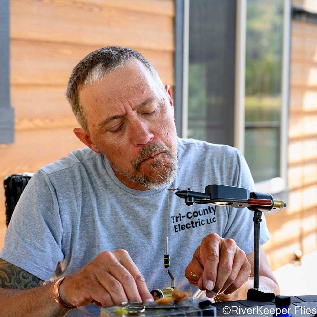 Justin Tying Green Drake Flies | www.johnkreft.com