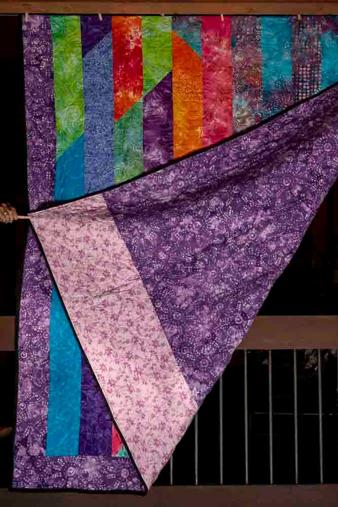 OR1 Rainbow Strip Quilt (reverse) | www.johnkreft.com