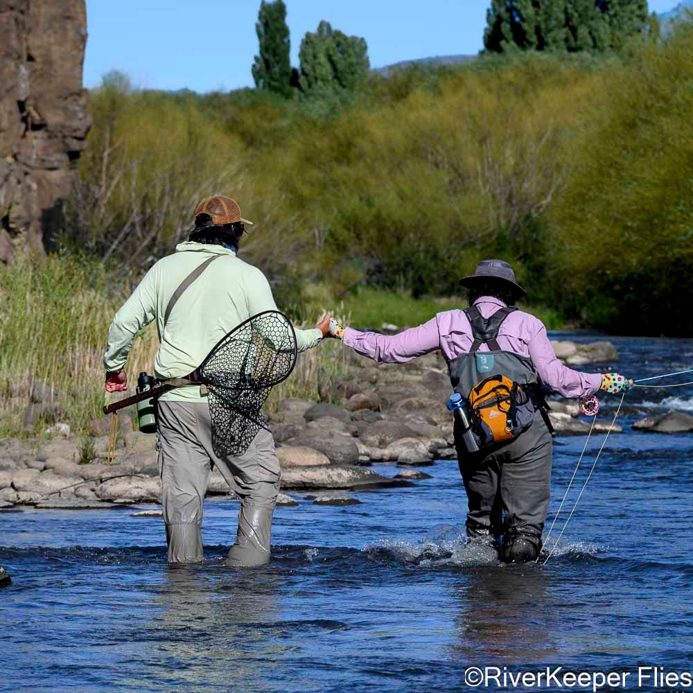 Wading to Next Hole on Rio Codihue - Day 6 | www.johnkreft.com